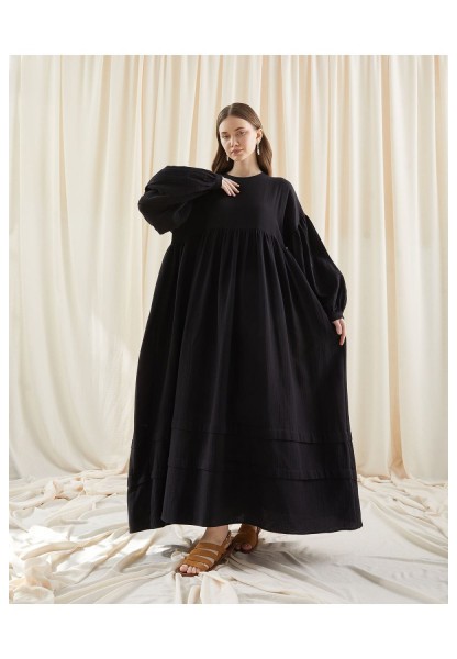 Müslin Salaş Elbise - Siyah442-2203001
